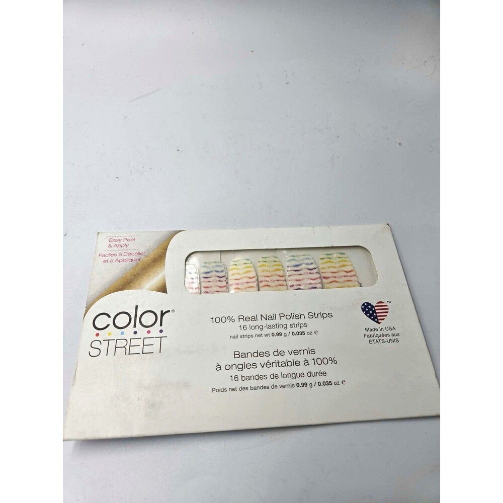 Color Street Press-On Nail Polish Strips Multicolor Striped Geometric Hue Do Hue